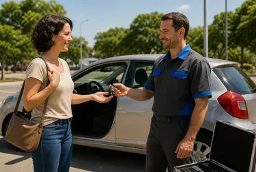 Chaveiro utilizando ferramentas para abrir um carro em Carapicuíba.